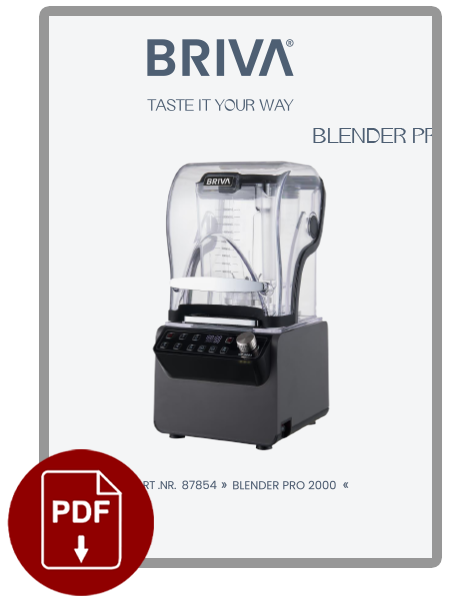 BLENDER PRO 2000 MANUAL