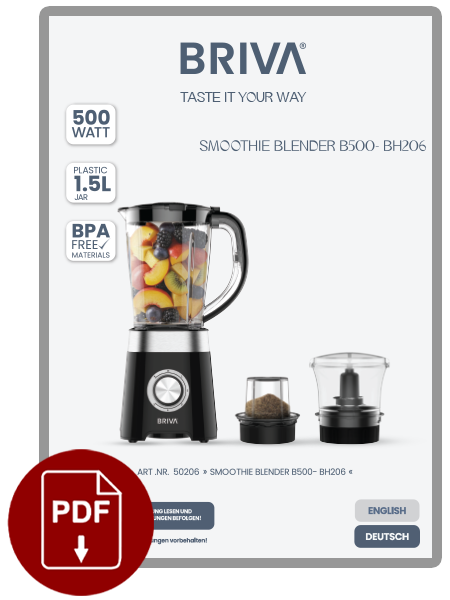 SMOOTHIE BLENDER B500 MANUAL